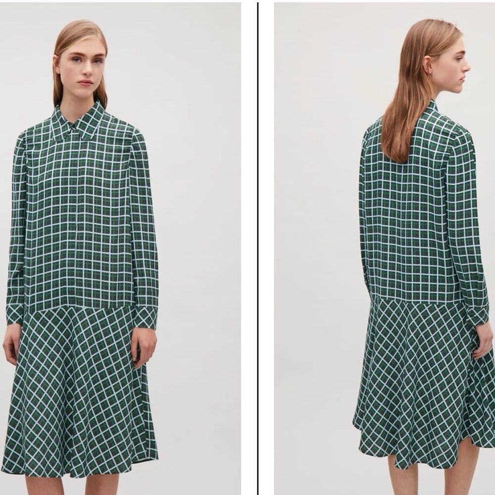 Cos Check Dre’s Windowpane Midi Skirt